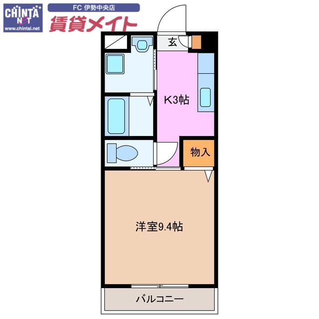 テージスII(1K/2階)の間取り写真