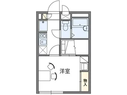 レオパレス栄(1K/2階)の間取り写真