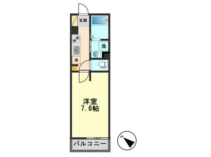 ウィンドテラス新柴又II(1K/1階)の間取り写真