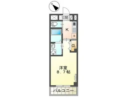 PETIT MINETTE(1K/2階)の間取り写真