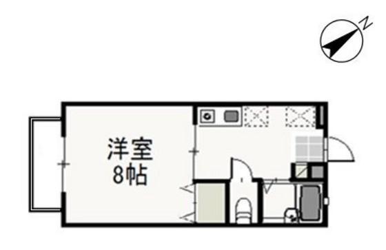 コーポさとうII(1K/2階)の間取り写真