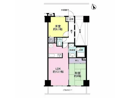 ロイヤルステージ本千葉(2LDK/2階)の間取り写真