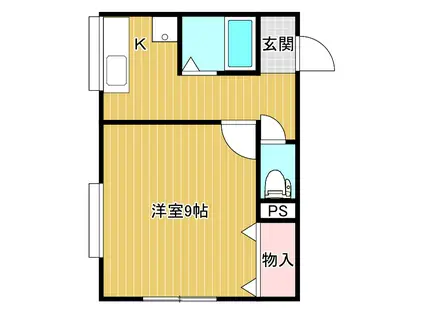 パルテール(1K/2階)の間取り写真