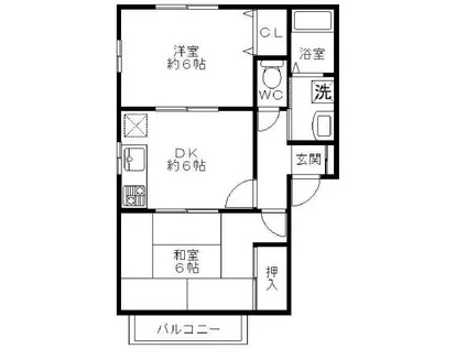 エスペランサ(2DK/2階)の間取り写真