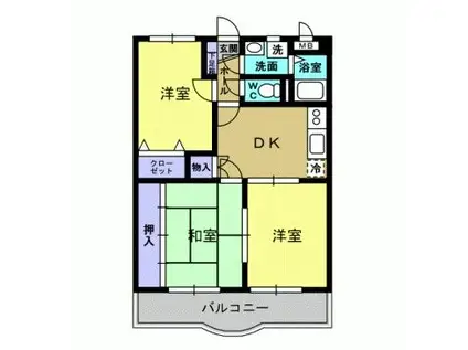 アメニティハウス藤元(3DK/3階)の間取り写真