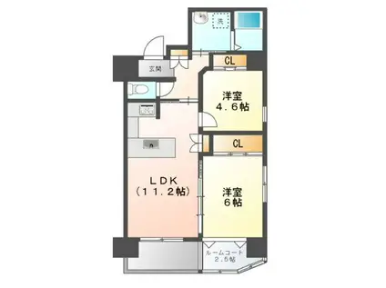 SIDE-I(2LDK/5階)の間取り写真