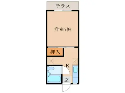 サンシャインKANOYA(1K/1階)の間取り写真