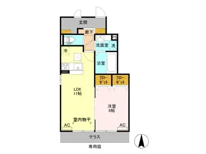 リベール(1LDK/1階)の間取り写真