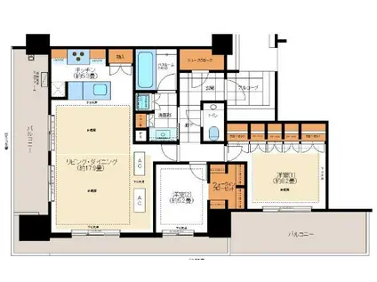 グランドメゾン福岡 THE CENTRAL LUXE(2LDK/12階)の間取り写真