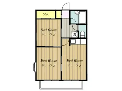 タミーハイツ第2(2DK/1階)の間取り写真