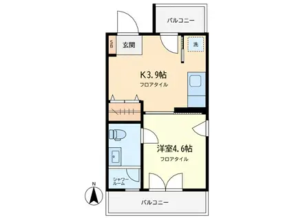 ルポ・ルアナ(1K/3階)の間取り写真