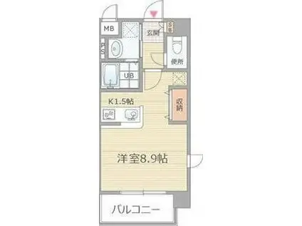 ヴィラ・ルーチェ(1K/2階)の間取り写真