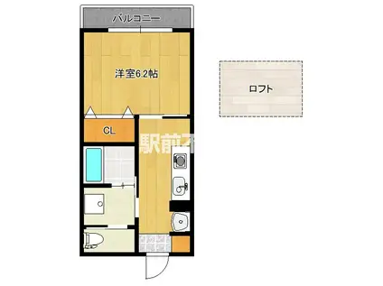 グレイスコート(1K/2階)の間取り写真