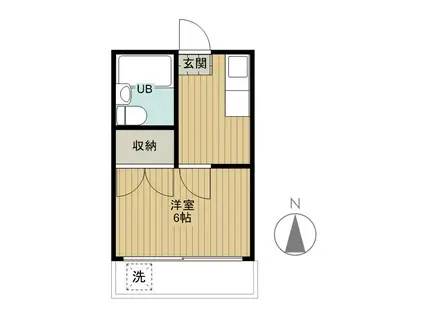 ヴィラハナミズキ(1K/1階)の間取り写真