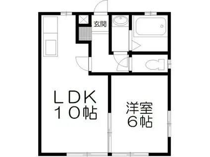 トーヨーハイツ(1LDK/1階)の間取り写真