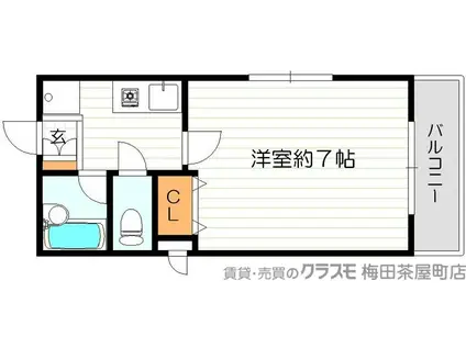 ロイヤル天満橋(1K/5階)の間取り写真