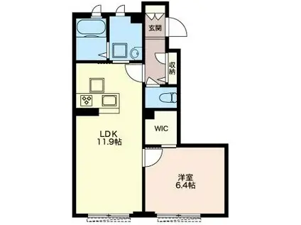 パティオスクエアガーデンII(1LDK/1階)の間取り写真