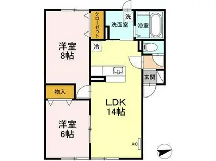 プレシャスコート(2LDK/1階)の間取り写真