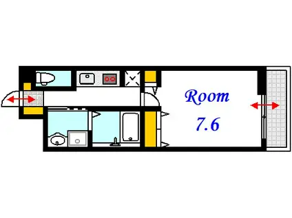 広島電鉄本線 観音町駅(広島) 徒歩13分 3階建 築3年(1K/3階)の間取り写真