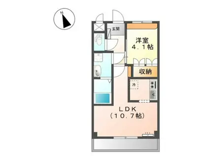 アヴァンティ三国ヶ丘(1LDK/1階)の間取り写真