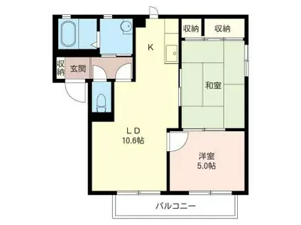 レッチワース・ハイツB(2LDK/2階)の間取り写真