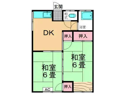 宇佐美アパート(2DK/1階)の間取り写真