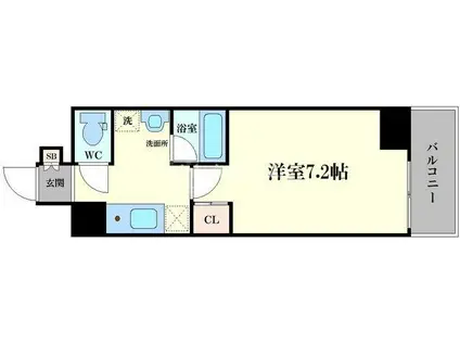 S-FORT桜川南(1K/2階)の間取り写真