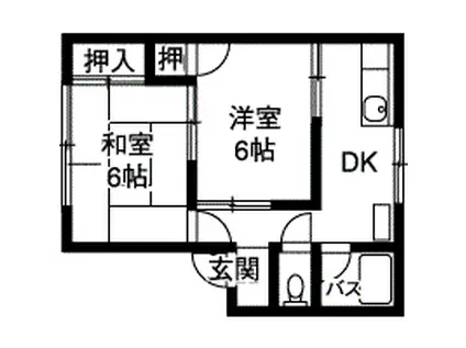 コーポヒラノ(2K/1階)の間取り写真