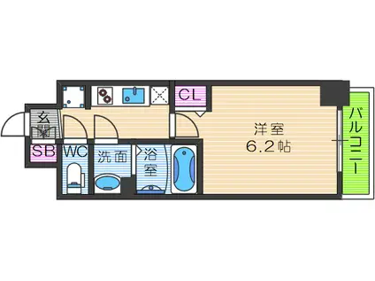 スプランディッド天王寺DUE(1K/11階)の間取り写真