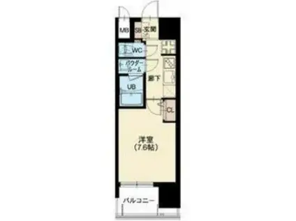 スプランディッド中之島DUE(1K/12階)の間取り写真