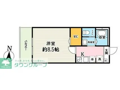 キャメル富士見(1K/1階)の間取り写真