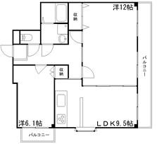 ノーブル今在家(2LDK/2階)の間取り写真
