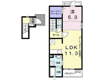 グリュック(1LDK/2階)の間取り写真