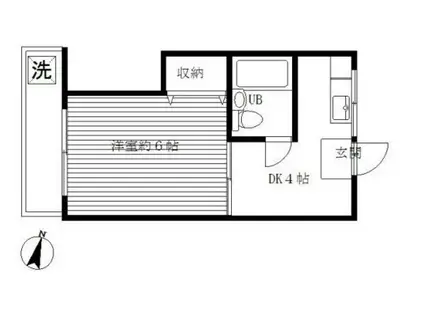 ブランドール小日向I(1DK/2階)の間取り写真