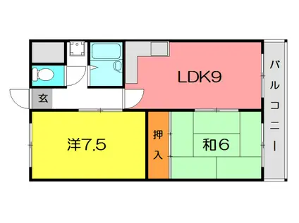 カサベルデイケダI(2DK/3階)の間取り写真