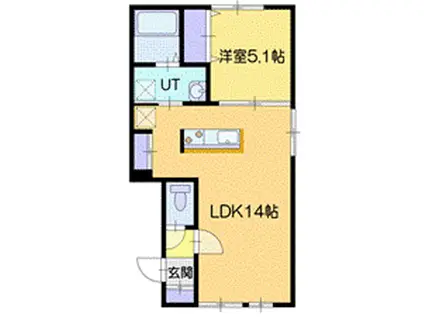 ネコフィーノ(1LDK/1階)の間取り写真