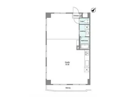 PATH中目黒DUE(ワンルーム/6階)の間取り写真