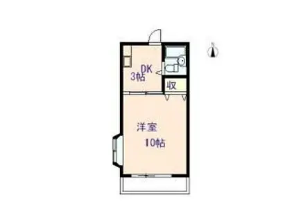 出雲創造II(1DK/2階)の間取り写真