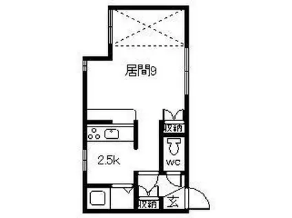 レガロス(1K/2階)の間取り写真