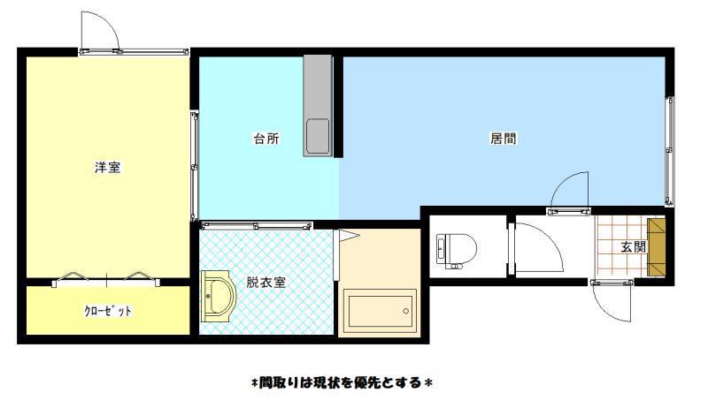 パステルB(1LDK/2階)の間取り写真