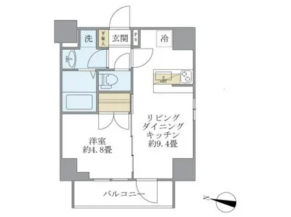 GRANSITE千代田富士見(1LDK/6階)の間取り写真