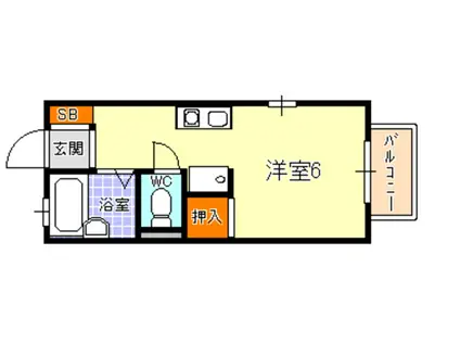 フォレスト本山(ワンルーム/1階)の間取り写真