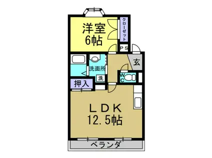 フォルビテッツァ美浜(1LDK/2階)の間取り写真