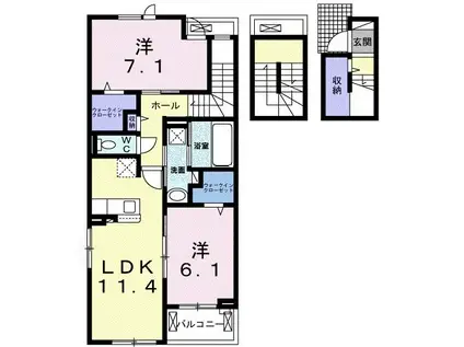 SMALL FOREST 壽(2LDK/3階)の間取り写真