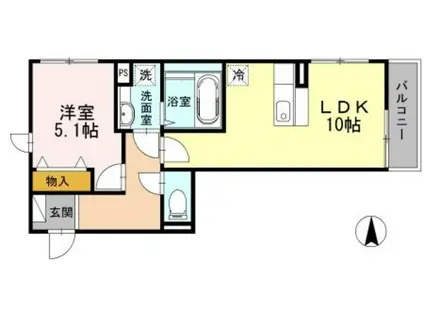 レユシール(1LDK/3階)の間取り写真