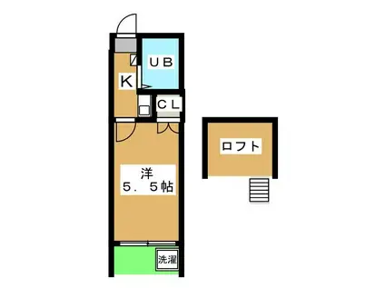 キューブ山王台(1K/1階)の間取り写真