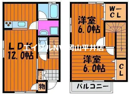 スキポール中尾(2LDK/1階)の間取り写真