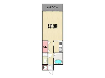 エステート・モア・天神スタジオ(1K/14階)の間取り写真