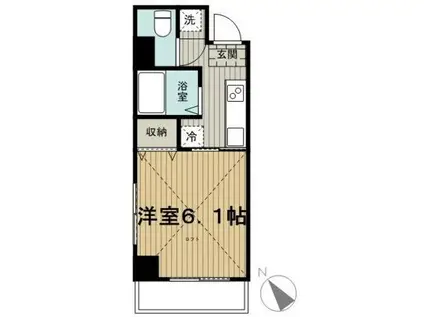 ラ・カーサ牟礼(1K/4階)の間取り写真