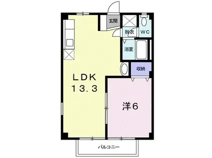 エステートヤマダA(1LDK/2階)の間取り写真